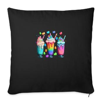 MILK SHAKES - MULTICOLORED - Sofa pillowcase 17,3'' x 17,3'' (45 x 45 cm) - black - Front