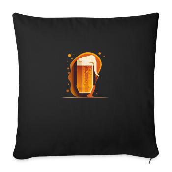 Motif de bière artisanale cool - Housse de coussin décorative 45 x 45 cm - noir - Devant