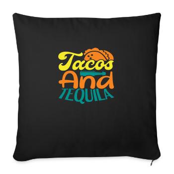 Tacos et Tequila - Housse de coussin décorative 45 x 45 cm - noir - Devant