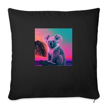 KOALA VAPORWAVE, modern art, neon colors - Sofa pillowcase 17,3'' x 17,3'' (45 x 45 cm) - black - Front