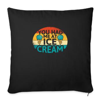 Tu m’as eu à Ice Cream - Housse de coussin décorative 45 x 45 cm - noir - Devant