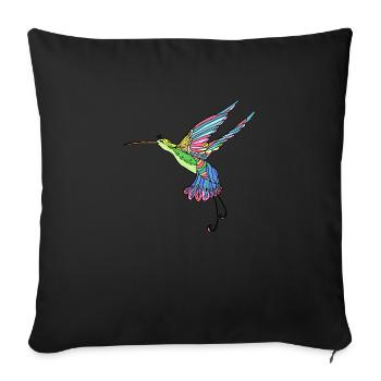 Bird - Sofa pillowcase 17,3'' x 17,3'' (45 x 45 cm) - black - Front