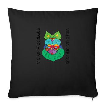 Cat-Mouse Art_01 - Sofa pillowcase 17,3'' x 17,3'' (45 x 45 cm) - black - Front