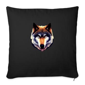 Wolfsgeist - Products with strong wolf motifs - Sofa pillowcase 17,3'' x 17,3'' (45 x 45 cm) - black - Front