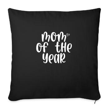 Mom of the year - Sofa pillowcase 17,3'' x 17,3'' (45 x 45 cm) - black - Front