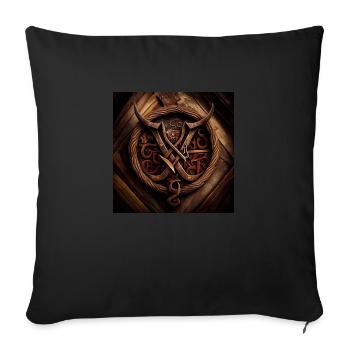 Wikinger Symbol mit Hörnern - Sofakissenbezug 45 x 45 cm - Schwarz - Vorne