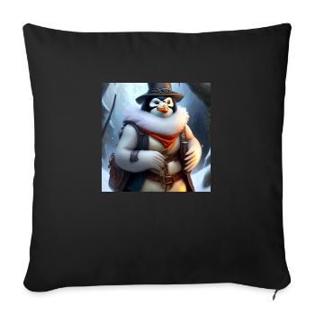 Guerriers pingouins en hiver - Housse de coussin décorative 45 x 45 cm - noir - Devant