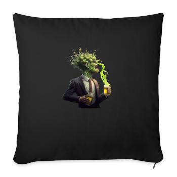 Cool Hops Head with Suit Craft Beer - Sofa pillowcase 17,3'' x 17,3'' (45 x 45 cm) - black - Front