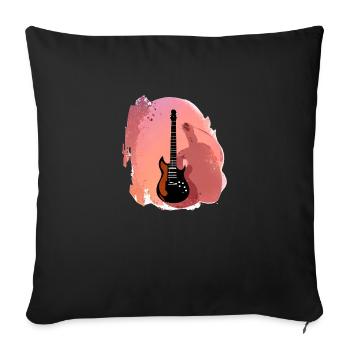 Guitar Plucked Instrument Guitarist Musical Instrument - Sofa pillowcase 17,3'' x 17,3'' (45 x 45 cm) - black - Front