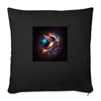 Cosmic Universe No. 1 - Sofa pillowcase 17,3'' x 17,3'' (45 x 45 cm) - black - Front