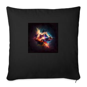 Cosmic Universe n°6 - Sofa pillowcase 17,3'' x 17,3'' (45 x 45 cm) - black - Front