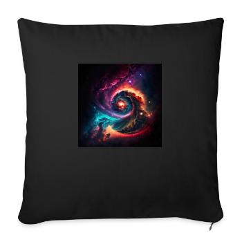 Cosmic Universe n°3 - Sofa pillowcase 17,3'' x 17,3'' (45 x 45 cm) - black - Front