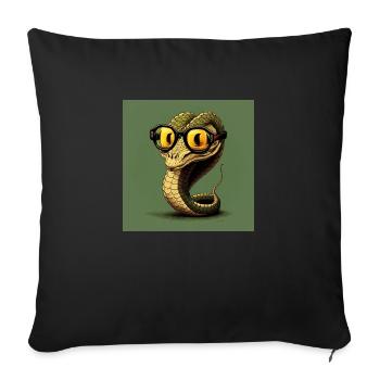 Le serpent du spectacle rétro - Housse de coussin décorative 45 x 45 cm - noir - Devant