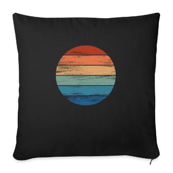 Retro Rainbow Rainbow Circle Distressed - Sofa pillowcase 17,3'' x 17,3'' (45 x 45 cm) - black - Front
