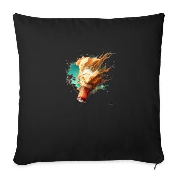 Bier Schaum Explosion im Sommer - Sofakissenbezug 45 x 45 cm - Schwarz - Vorne