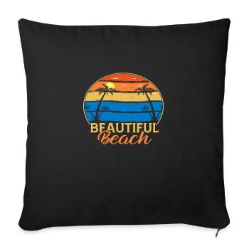 Belle plage - Housse de coussin décorative 45 x 45 cm - noir - Devant