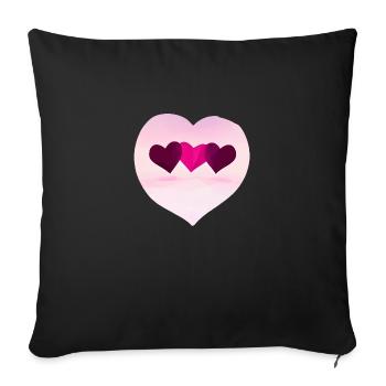 Fiançailles Saint-Valentin Mariage Fête des mères Amour - Housse de coussin décorative 45 x 45 cm - noir - Devant