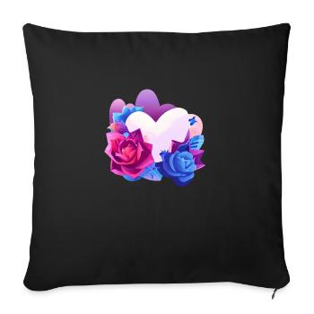 Saint-Valentin Fête des mères Mariage de fiançailles amoureuses - Housse de coussin décorative 45 x 45 cm - noir - Devant