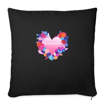 Fiançailles Mariage Fête des mères Saint-Valentin Amour - Housse de coussin décorative 45 x 45 cm - noir - Devant