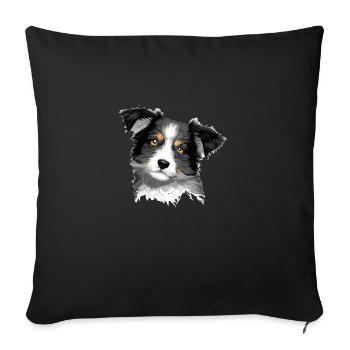 Dogs Australian Shepherd Dog Dog Owner Dog - Sofa pillowcase 17,3'' x 17,3'' (45 x 45 cm) - black - Front