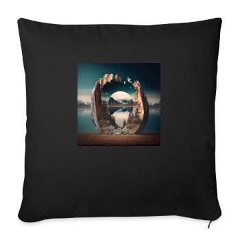Landscape of the World n°6 - Sofa pillowcase 17,3'' x 17,3'' (45 x 45 cm) - black - Front