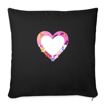 Mother's Day Wedding Engagement Valentine's Day Love - Sofa pillowcase 17,3'' x 17,3'' (45 x 45 cm) - black - Front