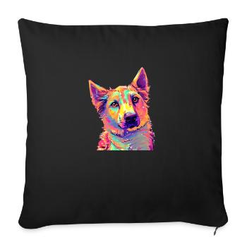 Dogs Dog Owner German Shepherd Dog Dog Owner Dog - Sofa pillowcase 17,3'' x 17,3'' (45 x 45 cm) - black - Front