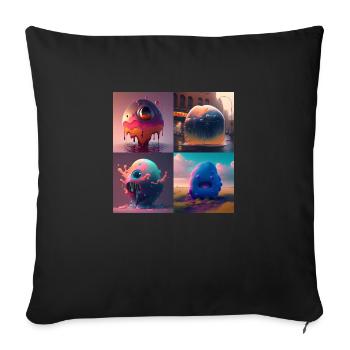 Aliens are coming - Housse de coussin décorative 45 x 45 cm - noir - Devant