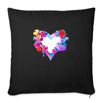 Saint-Valentin Fête des mères Mariage Amoureuse Fiançailles - Housse de coussin décorative 45 x 45 cm - noir - Devant