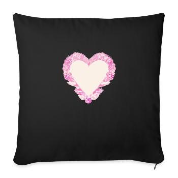 Saint-Valentin Mariage Amour Fiançailles Fête des mères - Housse de coussin décorative 45 x 45 cm - noir - Devant