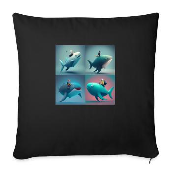 summer blue - Housse de coussin décorative 45 x 45 cm - noir - Devant