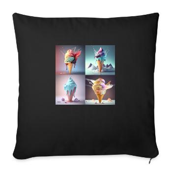 Glace and Summer - Housse de coussin décorative 45 x 45 cm - noir - Devant