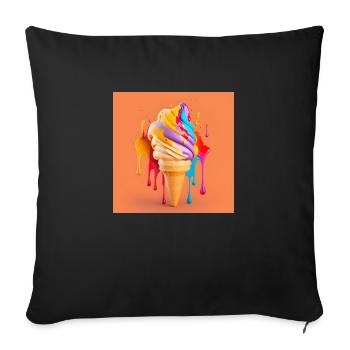 Crème glacée avec des éclaboussures de peinture contre - Housse de coussin décorative 45 x 45 cm - noir - Devant