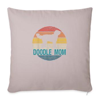 Doodle Mama - Sofakissenbezug 45 x 45 cm - helles Taupe - Vorne