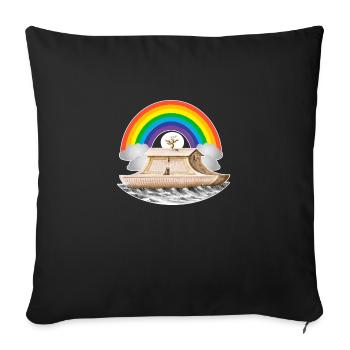 Regenbogenflut Arche Noah - Sofakissenbezug 45 x 45 cm - Schwarz - Vorne