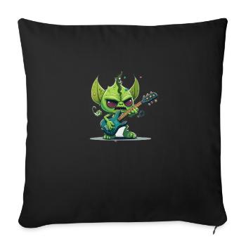 Rock alien - Sofa pillowcase 17,3'' x 17,3'' (45 x 45 cm) - black - Front