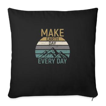 Faites du Jour de la Terre tous les jours - Housse de coussin décorative 45 x 45 cm - noir - Devant