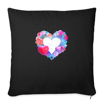 Saint-Valentin Fiançailles Mariage Amour Fête des mères - Housse de coussin décorative 45 x 45 cm - noir - Devant