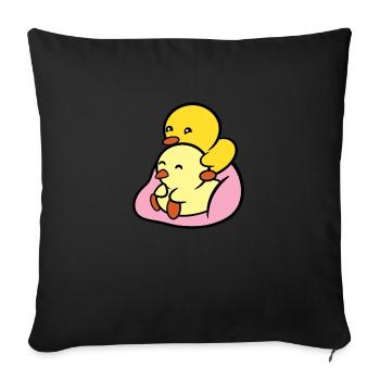Duckie and Duck Bean Bag Cuddle - Sofa pillowcase 17,3'' x 17,3'' (45 x 45 cm) - black - Front