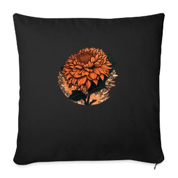 Orange Flower Gift - Sofa pillowcase 17,3'' x 17,3'' (45 x 45 cm) - black - Front