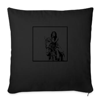 Lady Godiva - Sofa pillowcase 17,3'' x 17,3'' (45 x 45 cm) - black - Front