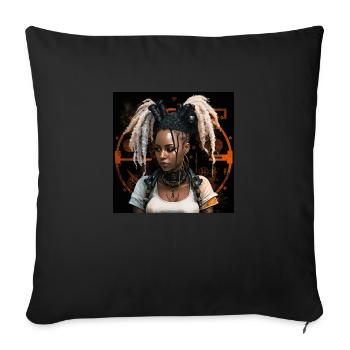 LAPIN BLANC OEUFS DE PAQUES femmes NOIRES - Housse de coussin décorative 45 x 45 cm - noir - Devant