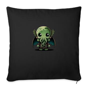 Un bébé mignon Cthulhu - Housse de coussin décorative 45 x 45 cm - noir - Devant
