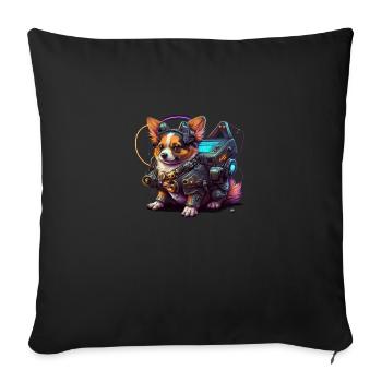 Cyberchien - Housse de coussin décorative 45 x 45 cm - noir - Devant