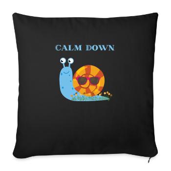 Calm Down Snail T-shirt Hoodie Design Chill - Housse de coussin décorative 45 x 45 cm - noir - Devant