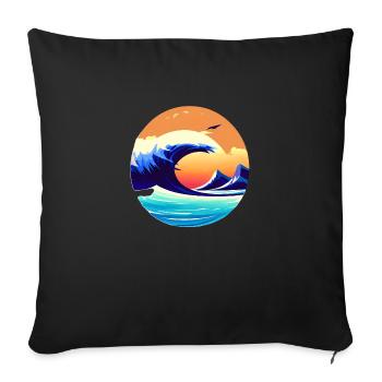 Surfer Planche de surf Surf Surf - Housse de coussin décorative 45 x 45 cm - noir - Devant