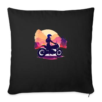 Moto Motocross Fan de moto Motocyclistes - Housse de coussin décorative 45 x 45 cm - noir - Devant