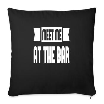 Rencontrez-moi au bar - Housse de coussin décorative 45 x 45 cm - noir - Devant