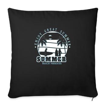 néon anime rétro vintage cool rose nge - Housse de coussin décorative 45 x 45 cm - noir - Devant