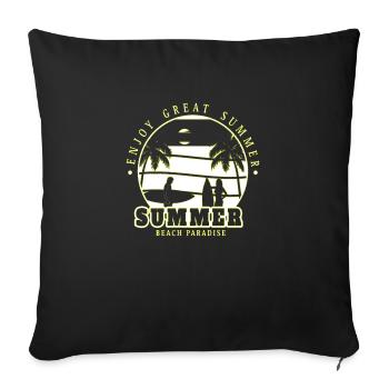 néon anime rétro vintage cool rose nge - Housse de coussin décorative 45 x 45 cm - noir - Devant